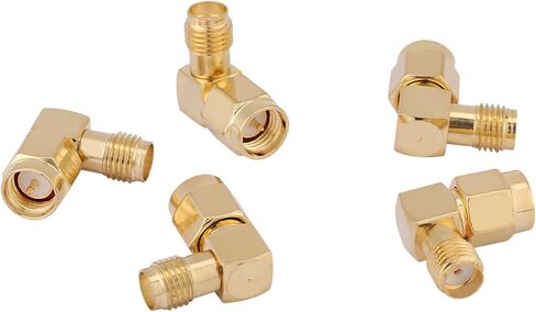 Sorandy 5 قطع SMA ذكر إلى أنثى موصل الزاوية اليمنى، محول محوري RF 90 درجة، محول معدات الميكروويف لنظام الاتصالات الرقمية in Kuwait