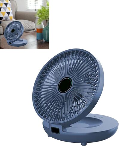 Pwshymi Folding Desk Fan USB Powered 3 Speed Portable Cooling Solution Dorm Study Office for Bedroom ABS Material (Navy Blue) in Kuwait