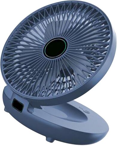 Pwshymi Folding Desk Fan USB Powered 3 Speed Portable Cooling Solution Dorm Study Office for Bedroom ABS Material (Navy Blue) in Kuwait