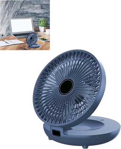 Pwshymi Folding Desk Fan USB Powered 3 Speed Portable Cooling Solution Dorm Study Office for Bedroom ABS Material (Navy Blue) in Kuwait
