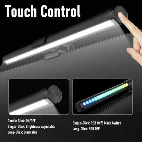 شريط إضاءة شاشة XUMIUZIY، مصباح شاشة كمبيوتر للعناية بالعين، مصباح مهمة LED لقراءة USB مع 3 درجات حرارة ألوان، ضوء RGB كامل الطيف قابل للتعتيم، للمكتب المنزلي in Kuwait