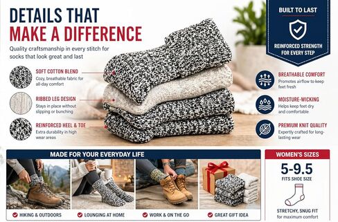 Weatherproof Boot Crew Socks for Womens,Warm,Soft Cotton Blend,Show Size 5-9.5 (4 Pack_ in Saudi Arabia