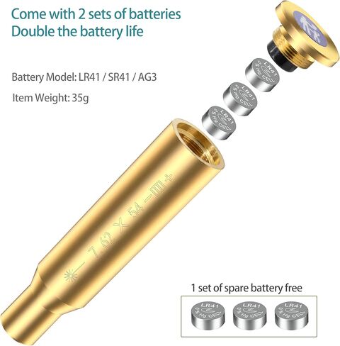 خرطوشة رؤية ليزر ريد دوت 7.62 × 54 مم 7.62 * 54 مم ليزر Boresighter مع مجموعتين من البطاريات للصيد in Kuwait