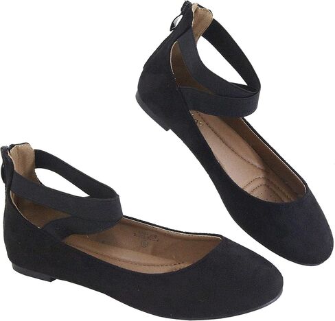 Anna Womens Dana Closed Toe Ankle Strap Slide Flats in Saudi Arabia