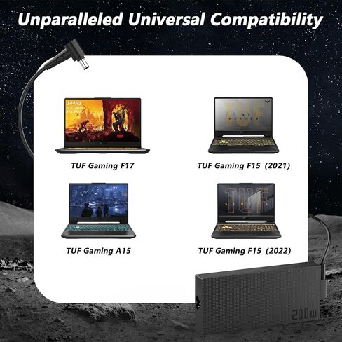 شاحن 200 وات 180 وات متوافق مع ASUS ROG Zephyrus G15 G14 GA502 GA401 TUF F15 F17 A17 A15 FX506 FX505 FX706 FA706 FA506 ROG Strix G GL504GM G713IH G531 G731 GL531، يناسب أيضًا 150 وات 120 واط in Kuwait