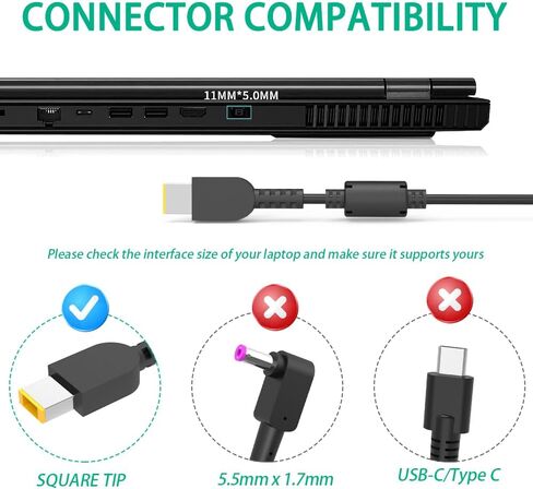 245W Slim Tip Charger Compatible with Lenovo Legion 7 16iax10 Legion 5i Gaming Laptop ADL245SCC3A Legion 5 in Kuwait