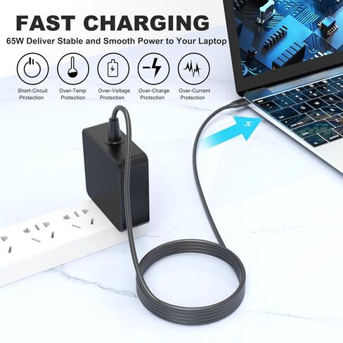 65W 45W USB C Laptop Charger Compatible with ASUS ZenBook 14 13 S13 C213 C214 C523 C436 C302C T302 UX371 UX490 UX390UA ADP-45EW B, ROG Ally Xbox R1 Z1 X Foldable Plug Type C Power Adapter in Kuwait