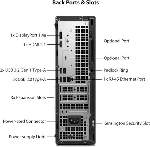 Dell Pro Slim QCS1250 SFF Desktop Computer - Intel Core Ultra 5 235 Processor up to 5.0GHz, 16GB RAM, 256GB NVMe SSD, Intel Graphics, Keyboard & Mouse, Windows 11 Pro – Small Form Factor Business PC in Kuwait