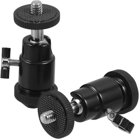 OUNONA 2pcs Camera Tripod Adapter Ball Head Mount Screw Tripod Attachment for DSLR Photography LED Light Projector with 360° Rotation, Black in Kuwait