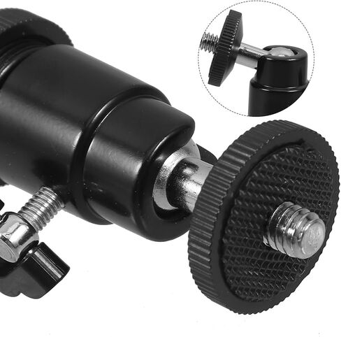 Kisangel 2pcs Camera Tripod Adapter Ball Head Mount with Hot Shoe, 360° Rotation Metal Tripod Parts for DSLR and Light Stand Accessories, Black in Kuwait
