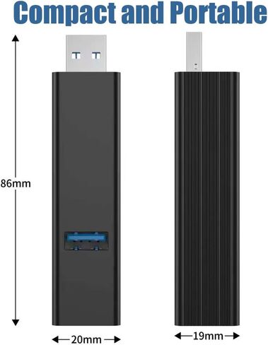 6-in-1 USB 3.0 Hub with SD/TF Card Reader, USB-C 5V Power Input, Multi-Port Adapter for Laptop/PC/Desktop, Supports Simultaneous Connections, Wide Compatibility in Kuwait