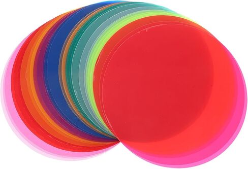 KALLORY 30pcs Round Photography Gel Filters Color Correction Film Sheets 12cm Plastic Lighting Overlays for Studio Video and Photo Illumination in Kuwait
