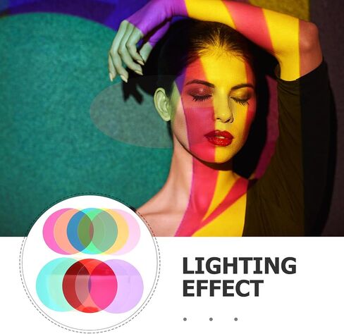 KALLORY 30pcs Round Photography Gel Filters Color Correction Film Sheets 12cm Plastic Lighting Overlays for Studio Video and Photo Illumination in Kuwait