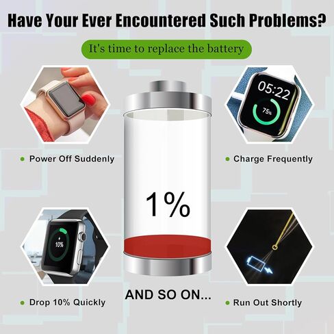 Rechargeable 0-Cycle Replacement Battery APP00310 400mAh 3.85V Compatible Fossil Gen 6 EFC1-492428 Smart Watch Battery in Kuwait