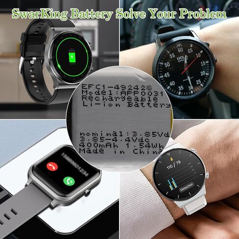 Rechargeable 0-Cycle Replacement Battery APP00310 400mAh 3.85V Compatible Fossil Gen 6 EFC1-492428 Smart Watch Battery in Kuwait