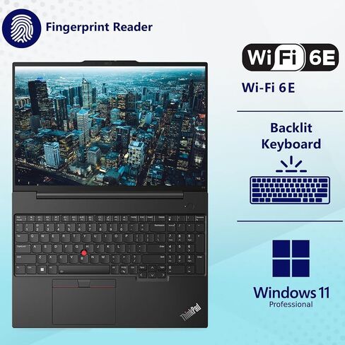 كمبيوتر محمول Lenovo ThinkPad E16 G2، شاشة 16 بوصة FHD+، AMD 8-Core Ryzen 7 7735HS، ذاكرة الوصول العشوائي DDR5 سعة 16 جيجابايت، 1 تيرابايت PCIe SSD، WiFi 6E، Windows 11 Pro in Kuwait