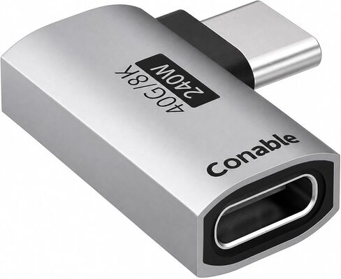 Flat Right Angle USB C Adapter, Supports 8K@60Hz, 240W Fast Charging, 40Gbps Data Transfer, 90 Degree USB C Adapter, Compatible with Thunderbolt 4, iPhone 17, Steam Deck, ROG Ally, MacBook, Switch 2 in Kuwait