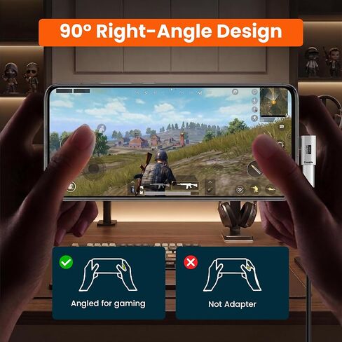 Flat Right Angle USB C Adapter, Supports 8K@60Hz, 240W Fast Charging, 40Gbps Data Transfer, 90 Degree USB C Adapter, Compatible with Thunderbolt 4, iPhone 17, Steam Deck, ROG Ally, MacBook, Switch 2 in Kuwait