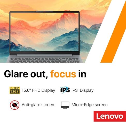 Lenovo IdeaPad Slim 3i 15.6" FHD Laptop • Microsoft Office 365 • Intel 4 Cores • DDR5 • 128GB SSD • Military-Grade • Windows 11 • Quick Setup, Lightweight • Essential Laptop • w/o Mouse in Kuwait