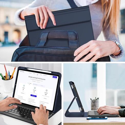 حافظة لوحة مفاتيح WINCHKING لجهاز iPad Pro 13 بوصة (M4) 2024، لوحة مفاتيح لاسلكية مغناطيسية قابلة للفصل، غطاء واقٍ ذكي لجهاز iPad مع حامل أقلام لجهاز iPad Pro 13 بوصة (M4)، أزرق داكن in Kuwait