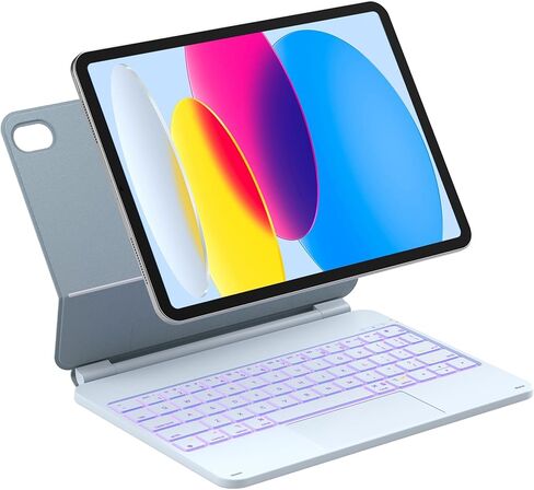 Inateck NeoMagic Magnetic Keyboard Case for iPad 10th Generation 10.9 inch/11th Generation 2025 A16 11 inch, Floating Cantilever Stand, 7-Color Backlight, with Trackpad, Magic-Style Keyboard, Blue in Kuwait