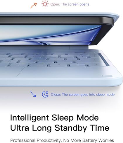 Inateck NeoMagic Magnetic Keyboard Case for iPad 10th Generation 10.9 inch/11th Generation 2025 A16 11 inch, Floating Cantilever Stand, 7-Color Backlight, with Trackpad, Magic-Style Keyboard, Blue in Kuwait