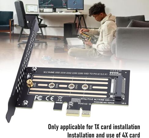 بطاقة محول VBESTLIFE M.2 إلى PCI E X4 5.0، بسرعة 32 جيجابت في الثانية لـ 2280 و2260 و2242 و2230 M.2 SSD، لنظام Wins 10 11 لنظام التشغيل Linux in Kuwait
