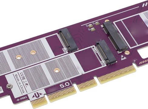 بطاقة محول PUSOKEI PCIe إلى NVMe SSD، بطاقة تمديد PCIe 5.0 X4 X8 X16 عالية السرعة لنقل البيانات بسرعة 128 جيجابت في الثانية، مع عدم وجود تداخل في الإرسال عالي التردد، لنظام التشغيل OS X in Kuwait