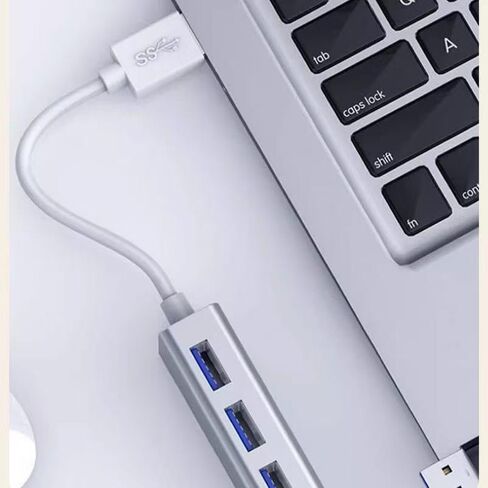موزع USB 4 في 1 مع منفذ إيثرنت سريع، 3 منافذ USB 2.0، شبكة 10/100 ميجابت في الثانية، التوصيل والتشغيل لأجهزة الكمبيوتر المحمول وسطح المكتب in Kuwait