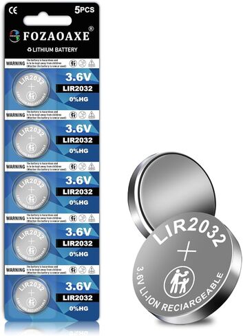 2032 Battery Rechargeable, 3.6V LIR2032 5 Pack, 500+ Cycles Long-Lasting 2032 Batteries, Leak-Proof ML2032 CR2032H Lithium Coin Cell in Saudi Arabia