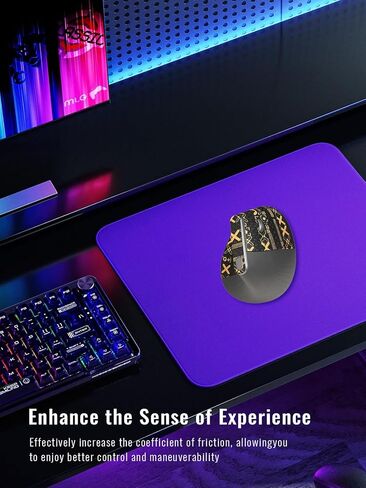 شريط قبضة مضاد للانزلاق للماوس اللاسلكي العمودي Logitech MX، مجموعة ملصقات جلد الفأر رقيقة للغاية وممتصة للعرق، قبضة قابلة للغسل وإعادة الاستخدام وغير قابلة للانزلاق للتحكم في ألعاب الرياضات الإلكترونية، طباعة ذهبية سوداء in Kuwait