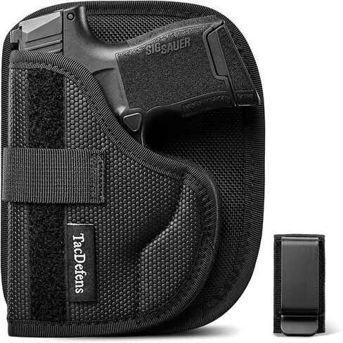 SlimOmni P365 Holster Pocket & IWB Combo (Pocket & IWB Holster for Sig P365), Omni-Carry Ambidextrous, Omni-Adjustable Height & Cant, Removable Backer, Metal Clip Included in Kuwait