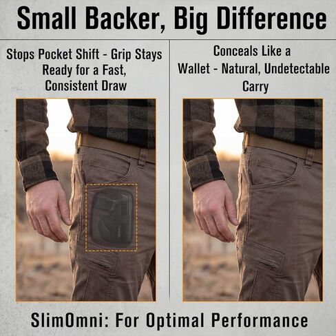 SlimOmni P365 Holster Pocket & IWB Combo (Pocket & IWB Holster for Sig P365), Omni-Carry Ambidextrous, Omni-Adjustable Height & Cant, Removable Backer, Metal Clip Included in Kuwait