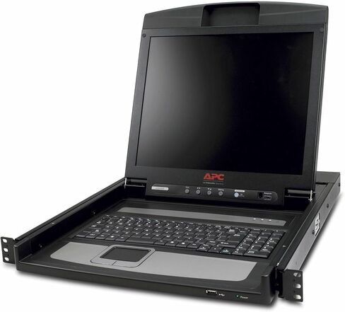 وحدة تحكم LCD بحامل مقاس 17 بوصة من APC - لوحة مفاتيح وماوس ووحدة تحكم LCD قابلة للتركيب على حامل 1U مع تخطيط لوحة مفاتيح باللغة الإنجليزية الأمريكية. (156124G) in Kuwait