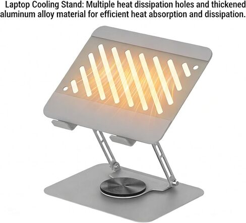 Asixxsix Laptop Stand for Desk, Foldable Aluminium Alloy Laptop Riser 360 Rotating, Ventilated Cooling Computer Stand Holder for All 17 Inches and Smaller Laptops and Tablets in Kuwait