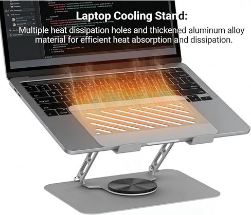 Asixxsix Laptop Stand for Desk, Foldable Aluminium Alloy Laptop Riser 360 Rotating, Ventilated Cooling Computer Stand Holder for All 17 Inches and Smaller Laptops and Tablets in Kuwait