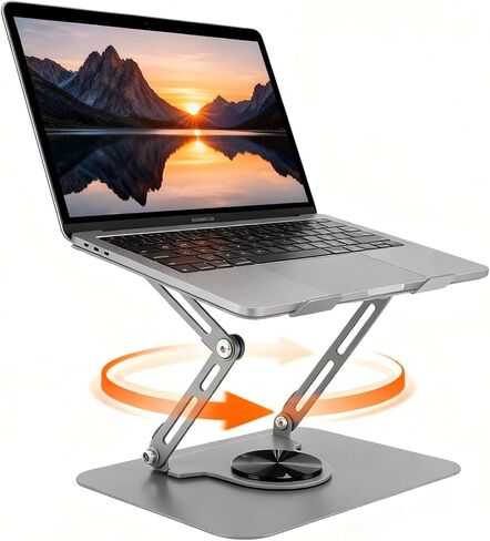 Asixxsix Laptop Stand for Desk, Foldable Aluminium Alloy Laptop Riser 360 Rotating, Ventilated Cooling Computer Stand Holder for All 17 Inches and Smaller Laptops and Tablets in Kuwait