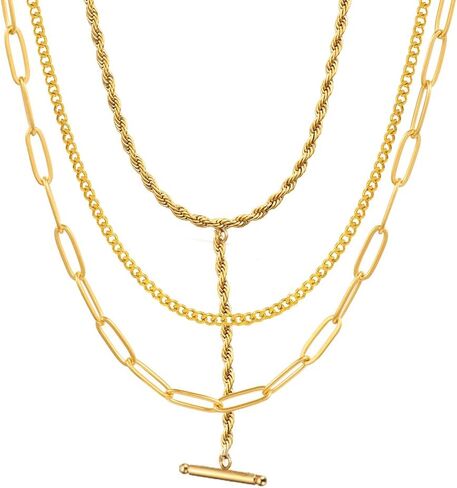 Layered Twist Long Chain Choker Necklace for Women 14k Gold Plated Y Shaped Choker Dainty Chain Tassel Pendant Statement Necklace Jewelry Gift in Saudi Arabia