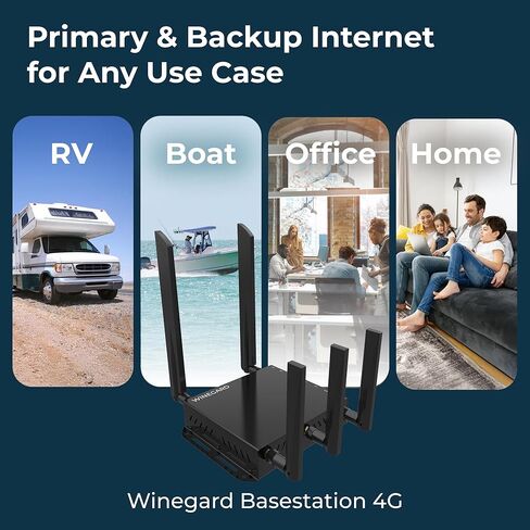 Winegard BS-4G01 Basestation 4G Indoor Router - Dual Band Wi-Fi 802.11ac 4G LTE Backup Ethernet Starlink Compatible - WiFi Router for RV Connectivity in Kuwait