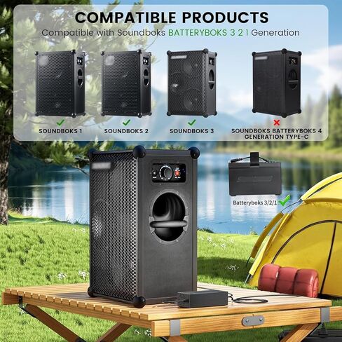 for Sound BOKS Gen1/Gen2/Gen3 Speaker Charger Cable Compatible with SOUNDBOKS 3 2 1 Party Box Outdoor Bluetooth Boombox Speakers Replacement Batteryboks 1/2/3 Charging Power Adapter Supply Cord 14.6V in Kuwait