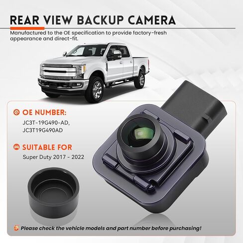 Rear View Backup Camera Compatible with F250 F350 F450 F550 Super Duty 2017-2022 6.2L 6.7L 7.3L Replace JC3T-19G490-AD JC3T19G490AD in Kuwait