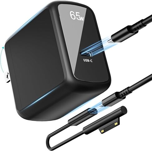 65W GaN Surface Pro Charger Microsoft Surface Charger for Surface Pro 12 11 X 10 9 8 7+ 7 6 5 4 3 Power Supply Compatible with Surface Book/Laptop/Tablet Series Support Other C Port Devices in Kuwait