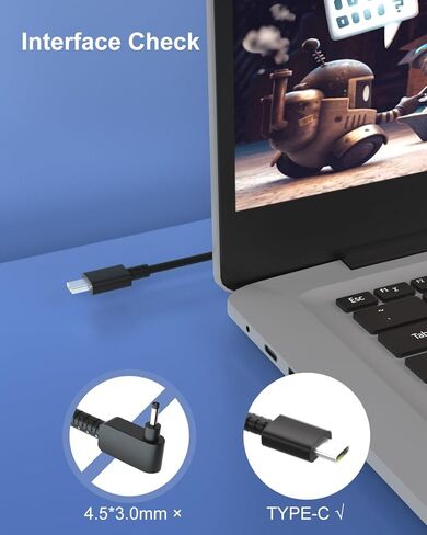 شاحن 65 وات USB C متوافق مع Acer Chromebook CB315-1H CB315-1HT N17Q9 N17Q8 N17Q5 CB315-2H CB315-2HT CB315-3H CB315-3HT CB315-4H N17Q10 N18Q1 N18Q2 N18Q3 محول إمداد الطاقة للكمبيوتر المحمول in Kuwait