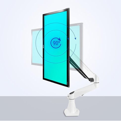 Monitor Mount Single Monitor Desk Mount Long Arm Monitor Stand Mount with Gas Spring Wall Mounted Height-Adjustable VESA Mount for 15-27 Inch Screen Monitor Desk Mount, Black-B in Kuwait