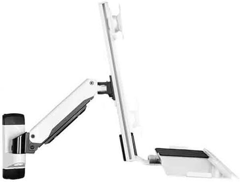 Monitor Mount White Monitor Stand with Single Arm and Engineered Tray for Wall Mounting for 15-27 Inch Screens Monitor Desk Mount in Kuwait