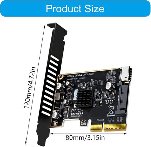 High-Speed PCIe 4X USB 3.2 Gen2 Front Panel Adapter 20Gbps Type-E 4-Layer PCB Design in Kuwait