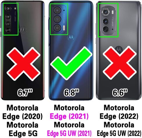 Wallet Case for Motorola Moto Edge 2021/MotoEdge 5G UW 2021 with Crossbody Strap Premium PU Leather Card Holder Shockproof Heavy Duty Full Body Accessories Cell Phone Cover for XT2141-1 Black in Saudi Arabia