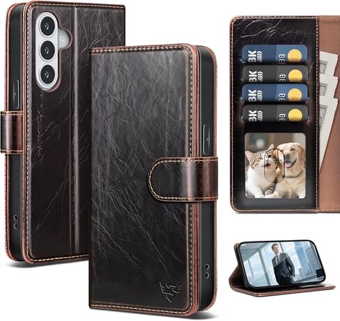 Compatible with Samsung Galaxy S26 Case Wallet with Card Holder [4 Card Slot] Women Men,RFID Blocking PU Leather Phone Case Flip Shockproof Protector Cover Credit Card Slot Kickstand,Coffee in Kuwait