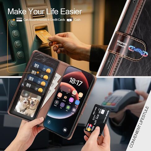 Compatible with Samsung Galaxy S26 Case Wallet with Card Holder [4 Card Slot] Women Men,RFID Blocking PU Leather Phone Case Flip Shockproof Protector Cover Credit Card Slot Kickstand,Coffee in Kuwait