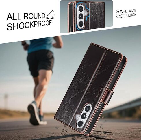 Compatible with Samsung Galaxy S26 Case Wallet with Card Holder [4 Card Slot] Women Men,RFID Blocking PU Leather Phone Case Flip Shockproof Protector Cover Credit Card Slot Kickstand,Coffee in Kuwait